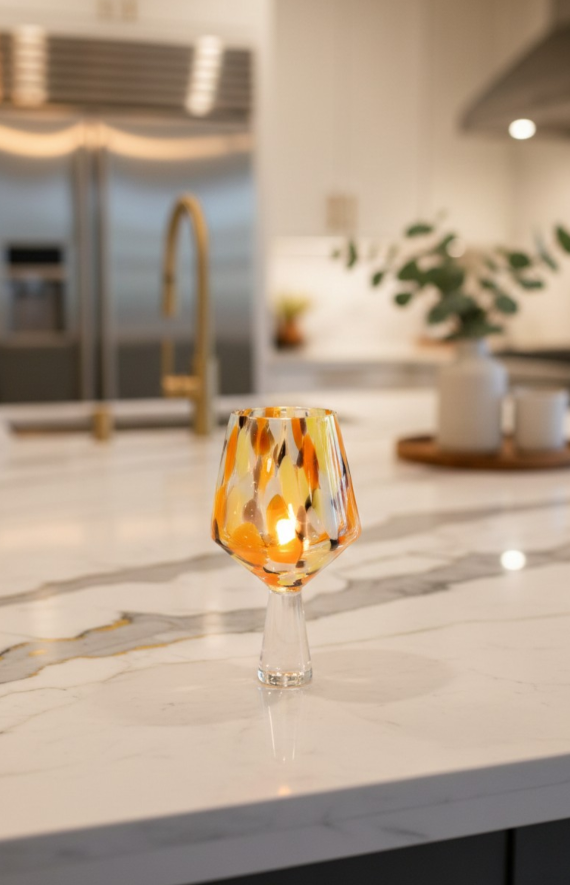 Large Gin & Drinking Glass – Citrus Orange | Stylish Cocktail & Beverage Glass