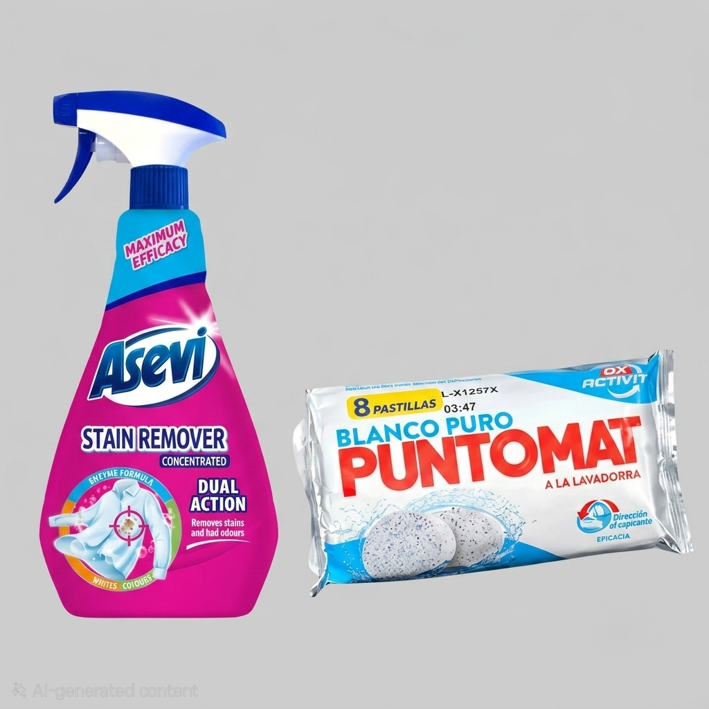 Back to School white sock cleaning bundle with asevi stain remover and Puntomatic for whites