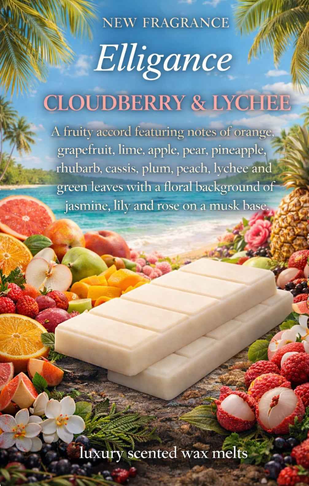 Elligance Summer Wax Melt Snap Bar Collection – Soy Wax Melts – Tropical Home Fragrance UK