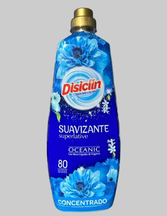 Disiclin Super Concentrated 80 Wash Fabric Softener – oceanic scent, Spanish cleaning product, UK.
