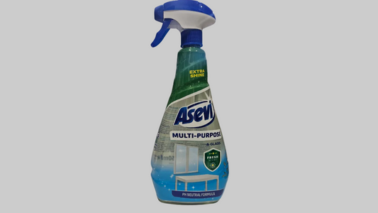 Asevi Glass & Mirror Cleaner Spray 730ml – Multiuse Spanish Cleaning Spray – Streak Free Window Cleaner – Shine Finish UK