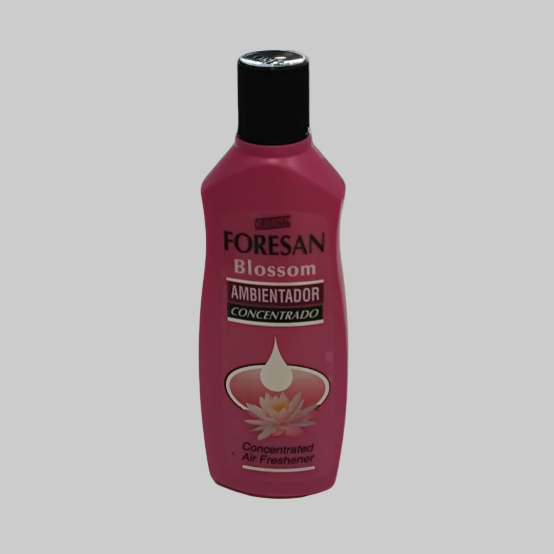 Foresan Pink Blossom Toilet Drops 125ml – e.g. "Foresan Pink Blossom toilet drops 125ml – bathroom freshener, Spanish cleaning product, UK.