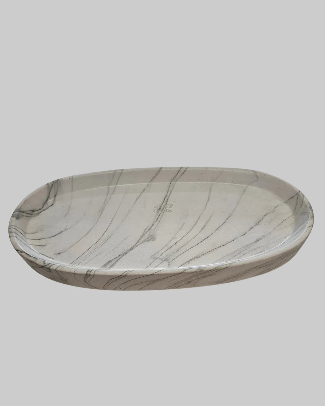 Ceramic grey & white marble effect tray