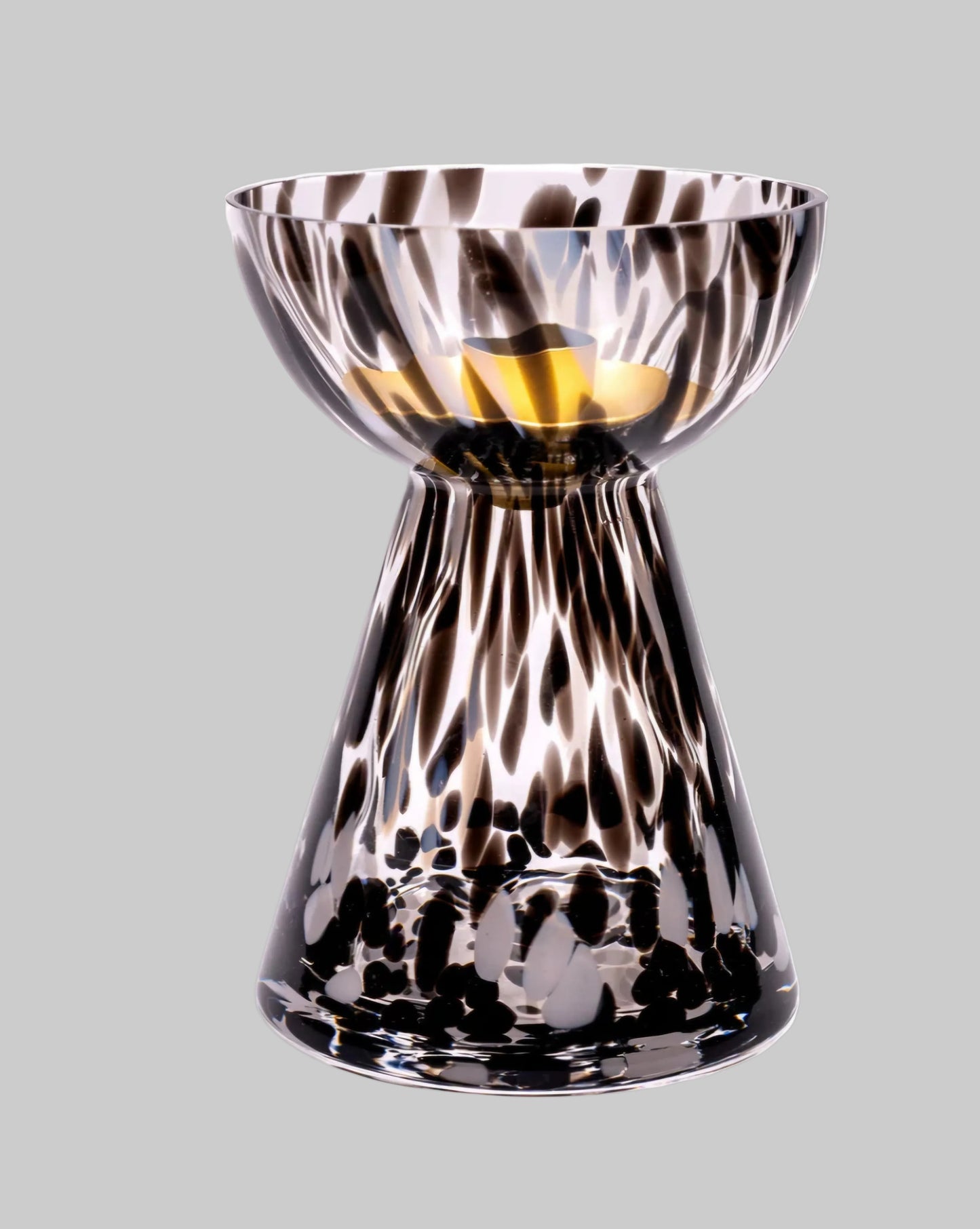 Dalmation Print Pillar Candle Holder – Decorative Home Accessory – Animal Print Home Décor – Stylish Candle Holder UK
