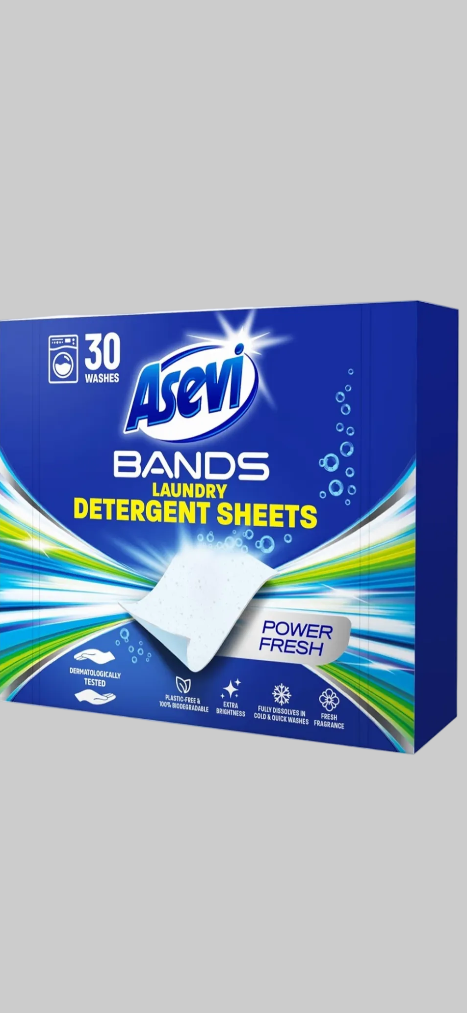Asevi power fresh Laundry Detergent Sheets – Eco Friendly Washing Sheets – Travel Friendly Laundry Detergent – Spanish Cleaning Product UK