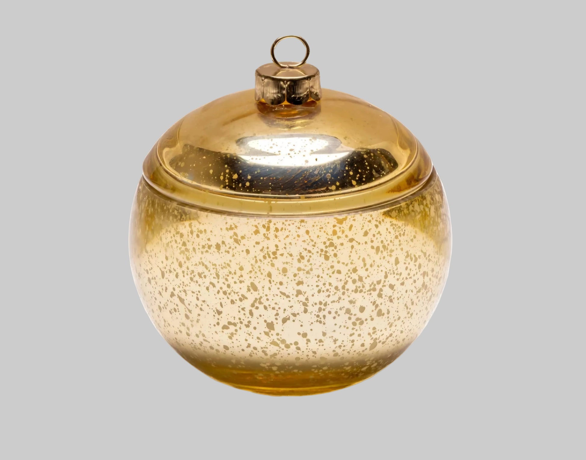 Gold Christmas Tree Candle in Mercury Glass Bauble 200g