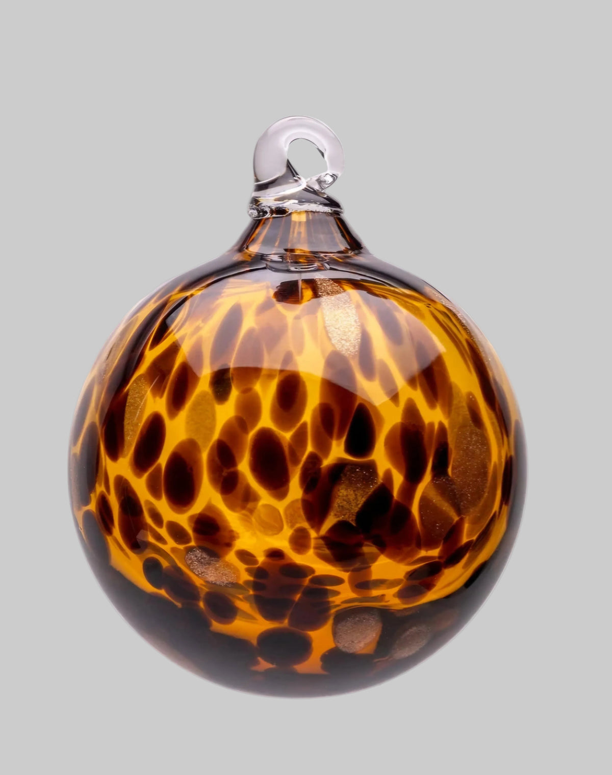 Leopard Print and bronze glass bauble