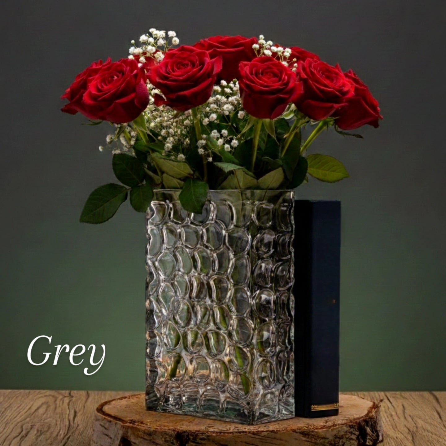 Grey Book Vase – Decorative Ceramic Book Vase – Modern Home Décor – Minimalist Flower Vase UK