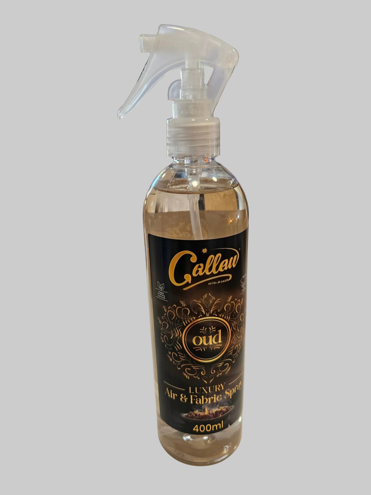 A 400ml spray bottle of colley Oud Luxury Air & Fabric Spray.