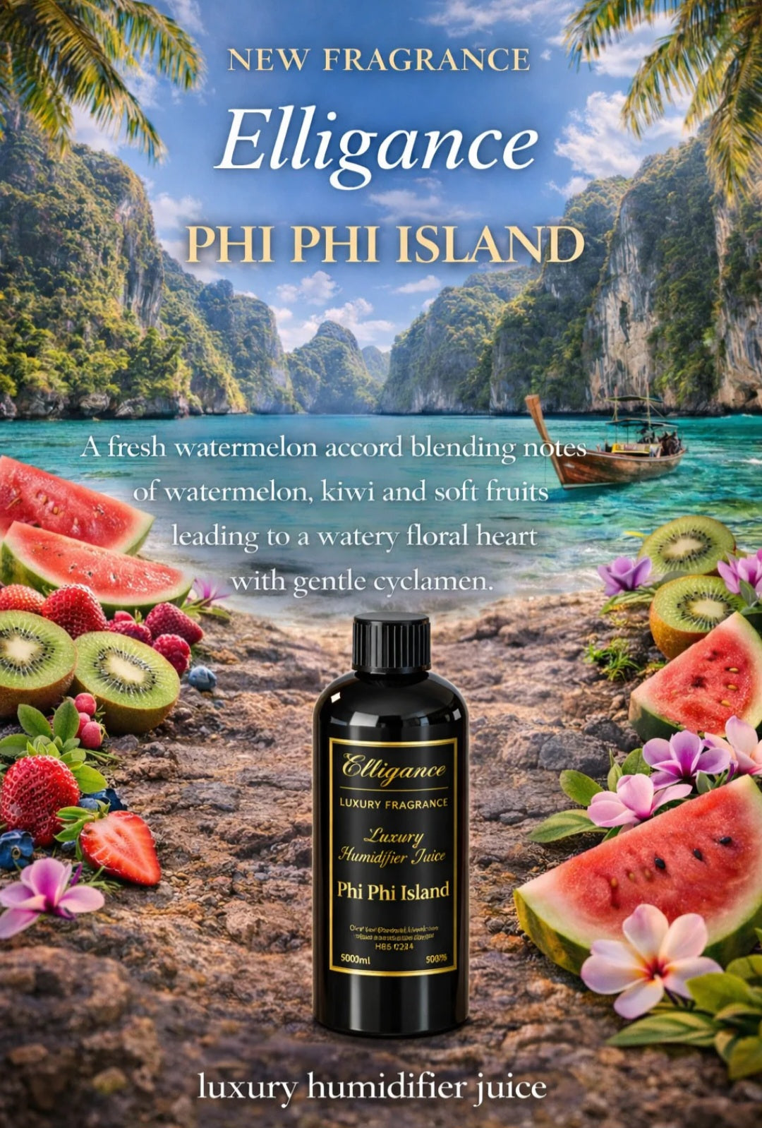 Elligance Summer Humidifier Juice Collection – Tropical Home Fragrance – Spanish Scented .Humidifier Liquid UK
